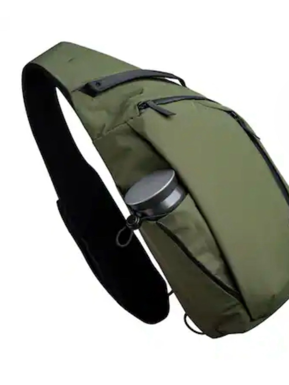 Men's alpaka Green Sling Belt Bag with Black Strap